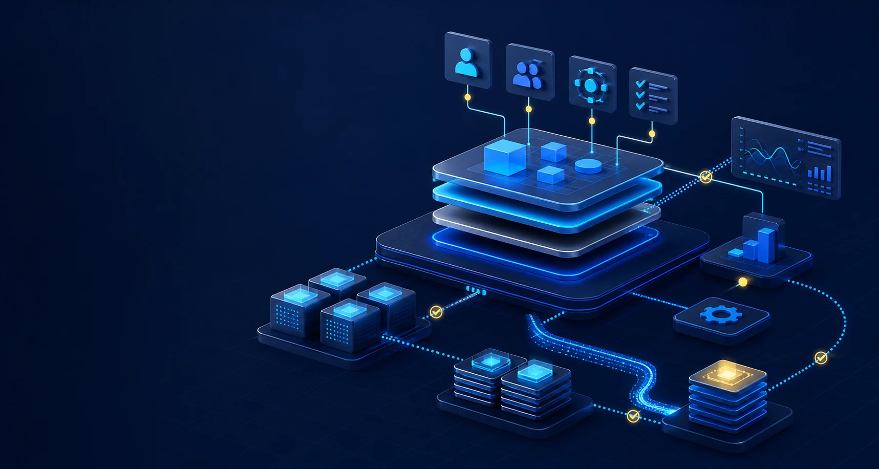 Schematische Darstellung mehrerer Schutzschichten für Netzwerk, Server, Zugänge und Endgeräte
